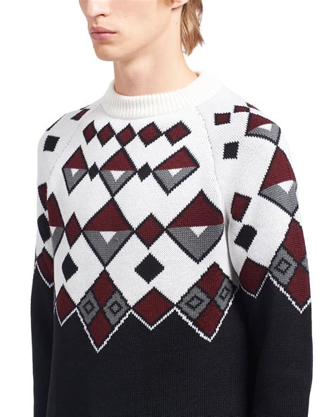 prada argyle wool jumper|prada sweater.